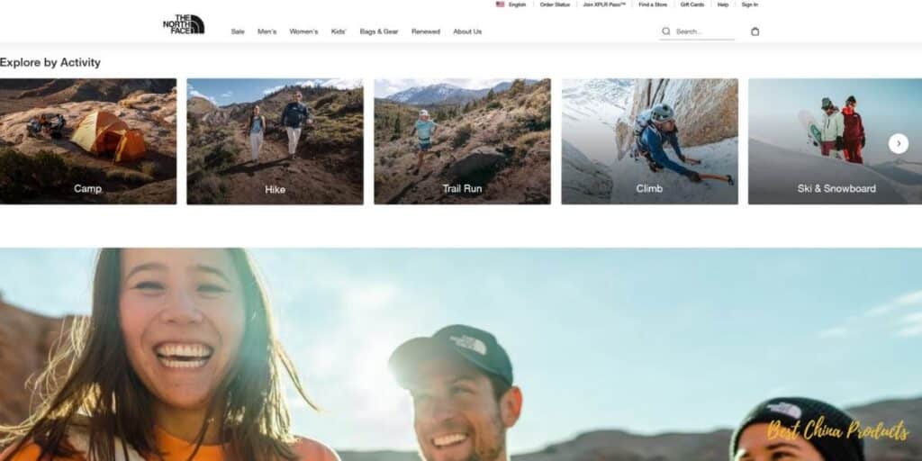 Sklepy takie jak The North Face