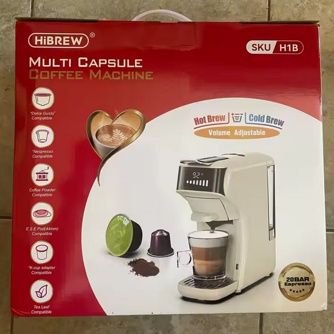 HiBREW 6-in-1 espresso machine with stainless steel design