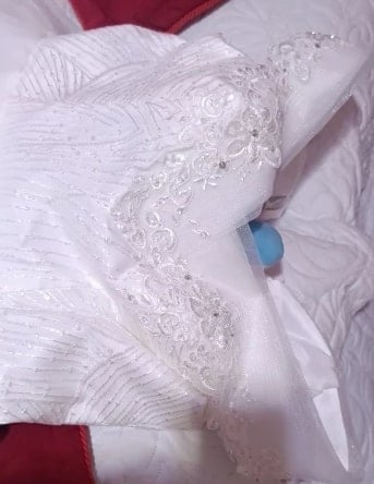 Long sleeve lace wedding gown from AliExpress vendor