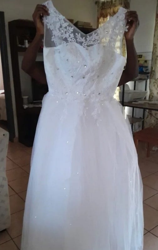 Simple satin wedding dress AliExpress boutique style